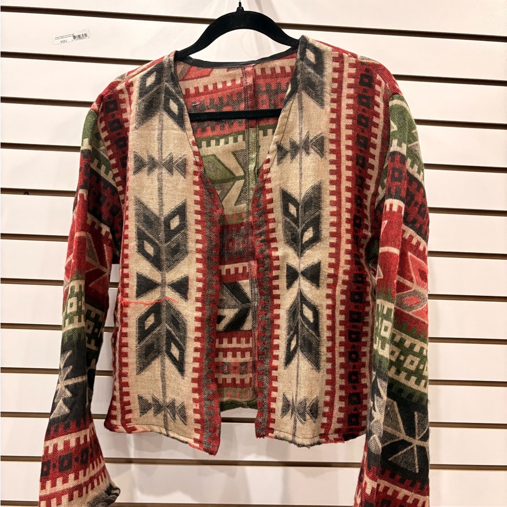 Colorful Geometric Pattern Cardigan - Picture 10 of 13